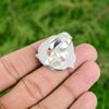 Gift For Her 925 Silver Natural Swiss Blue Topaz Promise Flower Adjustable Ring