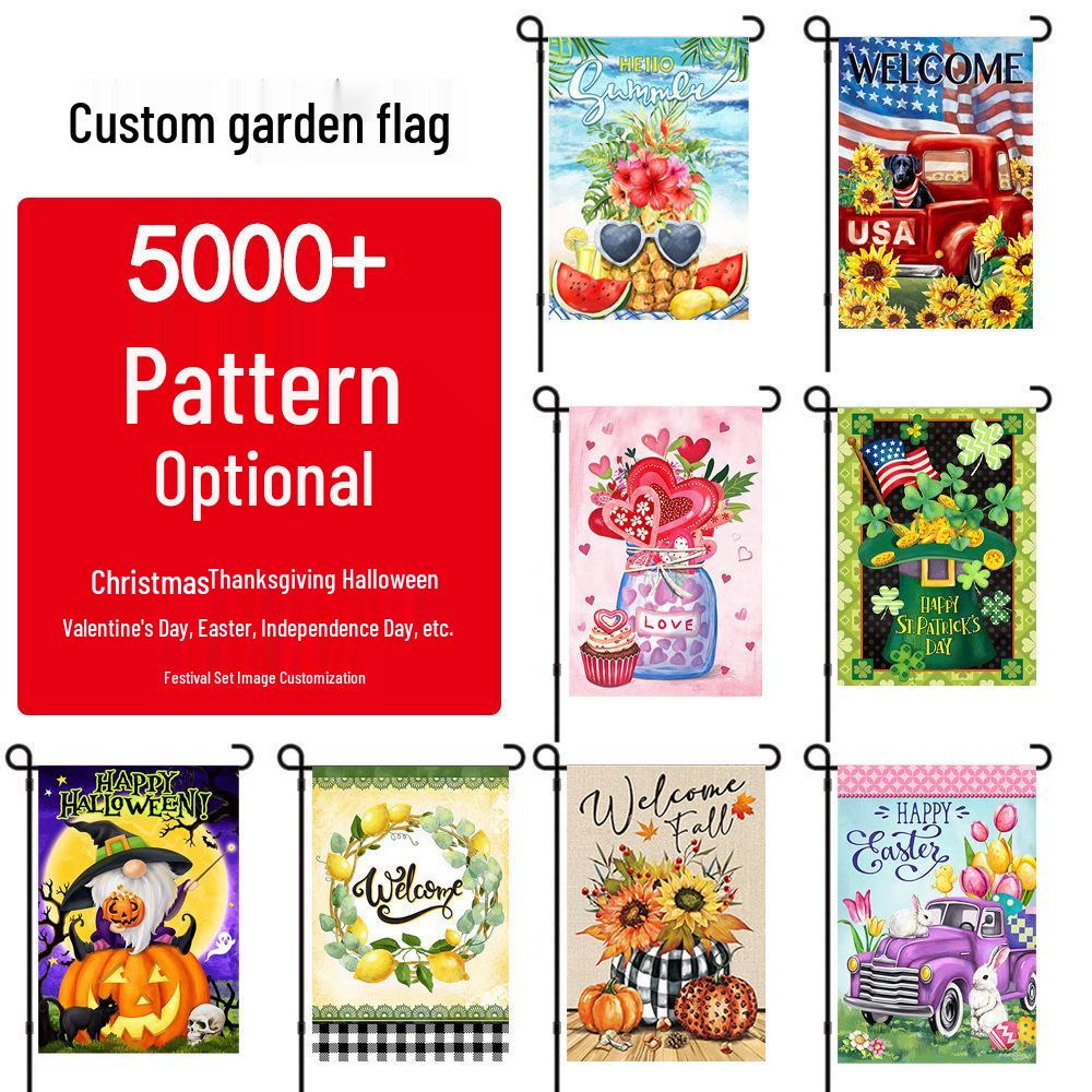 Cross-Border Happy Halloween Ghost Garden Flag with Pumpkin and Cartoon Design