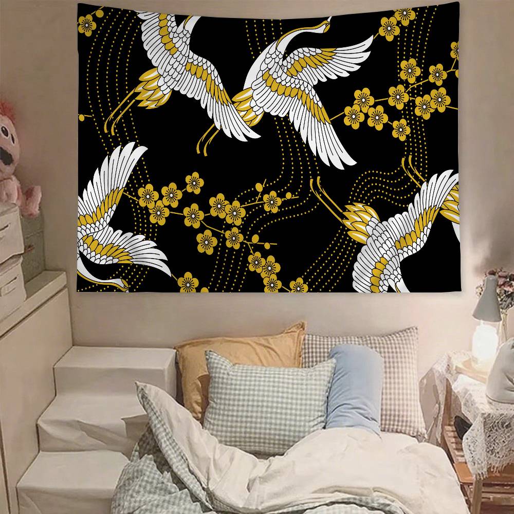 Crane Tapestry Wall Hanging Tapestry Art Deco Blanket Curtain Hanging At Home Bedroom Living Room Decor