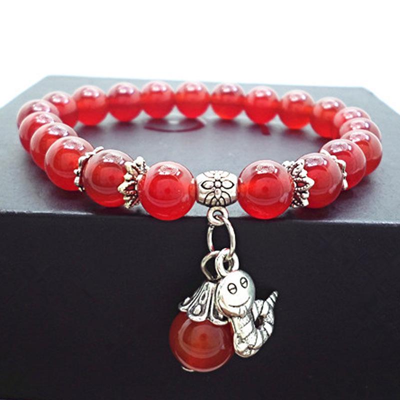 Red Agate Crystal Beaded Bracelet for Women - Handcrafted Couple Jewelry