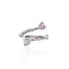 Stylish Adjustable Womens Heart Shaped Ring Featuring Unique Geometric Elements