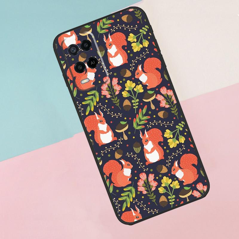 Cartoon Animal Squirrel For Oppo A74 A94 A54 A80 A78 A98 A40 A60 A18 A38 A58 A15 A17 A77 A57S A16 A76 A96 Phone Case