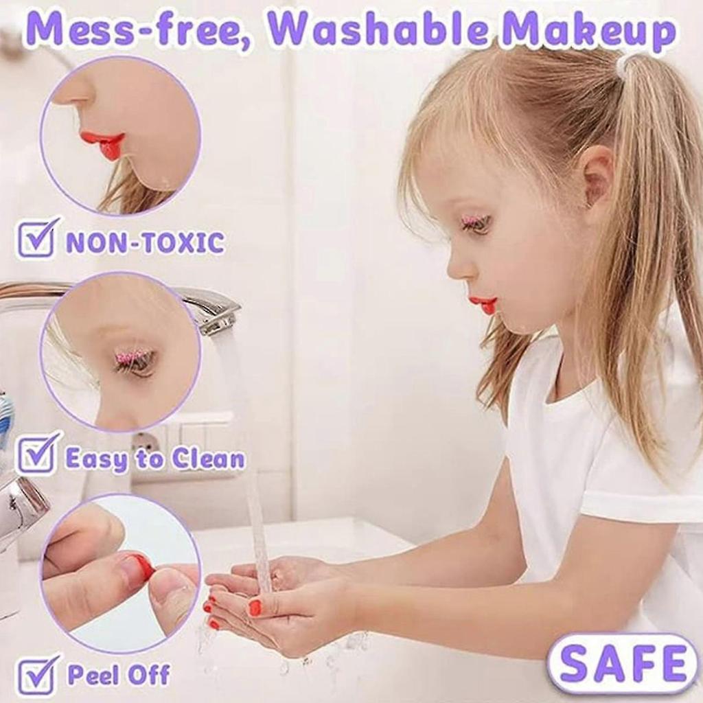 Kids Washable Makeup Girls Toys - Girls Makeup Kit For Kids Make Up Set Real - Pengj