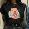 Clothes Girl Capybaras T Shirt Female Casual Top Clothes Funny Capybara Tshirt Women T-Shirt Capibara Cartoons