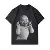 Herren 100% Baumwolle Kurzarm O-Ausschnitt T-Shirt, Lustiges lächelndes Baby Zunge rausstreckende Geste Aufdruck Lässig Weich Atmungsaktiv Sommer Streetwear Grafik T-Shirt f