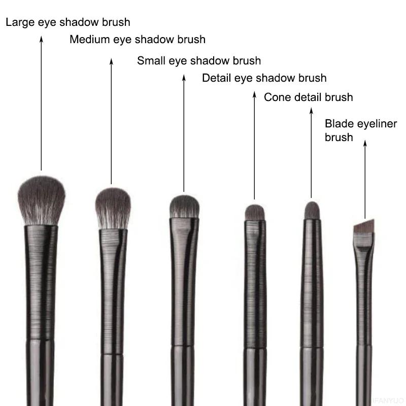 Black Contouring  Eye Makeup Brushes Set Professional Eyeshadow Eyeliner Brush Portable Blending Facial Beauty CosmeticTool