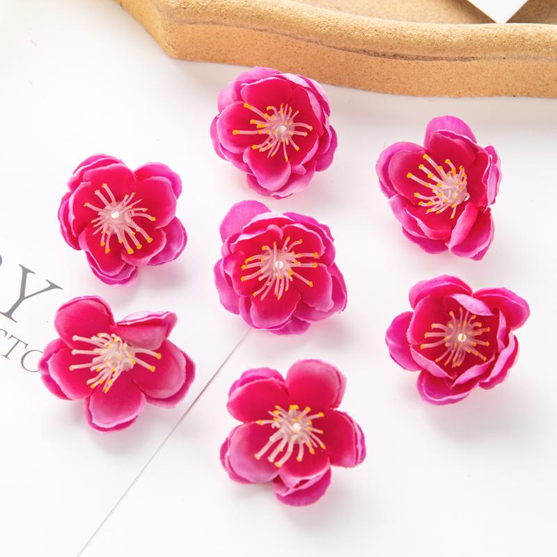 Artificial Flower Sakura Plum Blossom Wedding Outdoor Garden Wall Home Room Vase Wreath Diy Festival Gift Candy Box Accessories