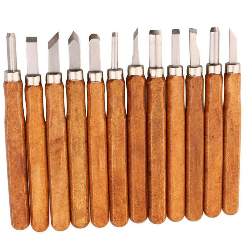 12Pcs/set Craft 12 Piece Olive Kernel Carving Set Creative DIY Hand Carving Tools  Woodworkers