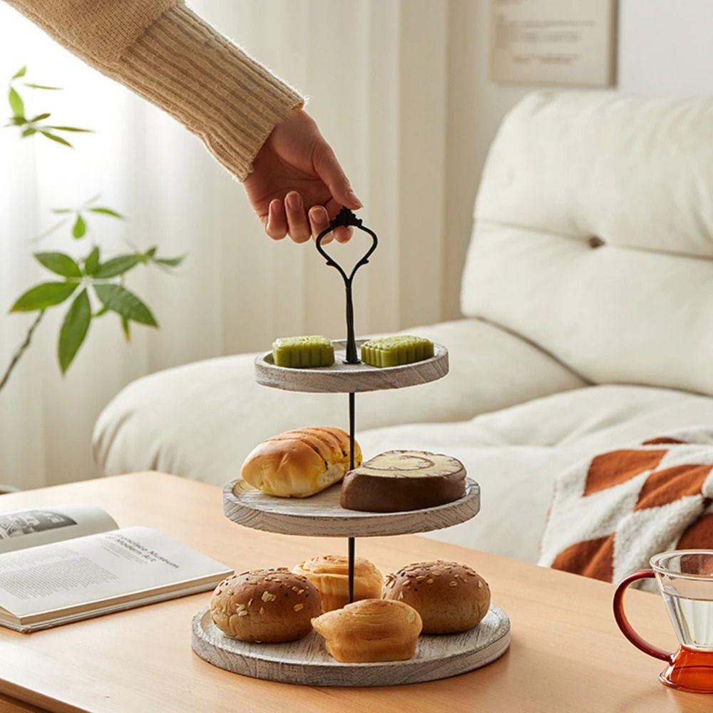 Decorative Wooden Cupcake Stand 2/3-Layer Dessert Display Rack Cake Serving Tray  Birthday Party