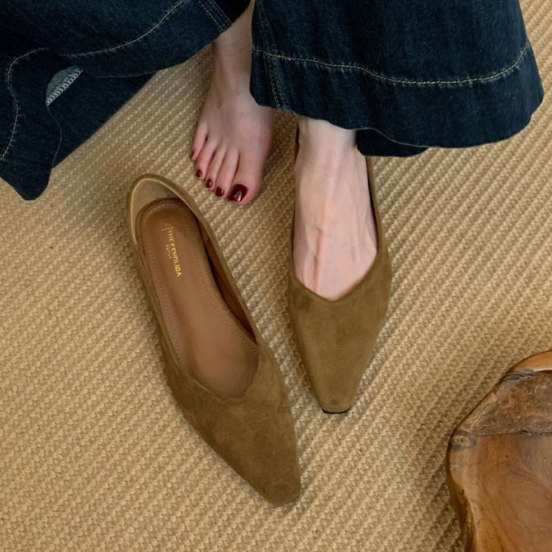 Fashion Spring Autumn Women's Flat Shoes 2025 New Elegant Pointed Toe Shallow Mouth Luxury  Style Office Lady Slip-on Work Shoes