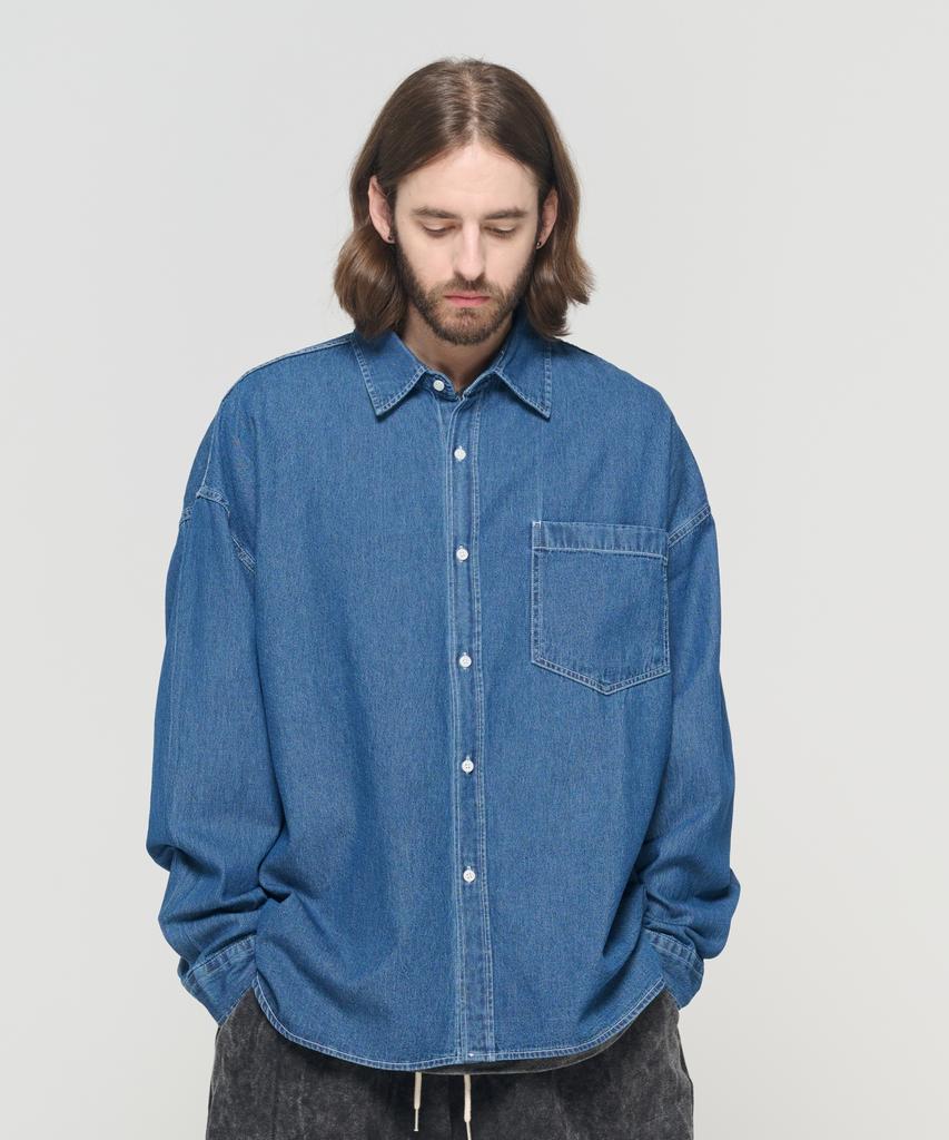 CARGOBROS Cb Washed City Boy Denim Shirt (Dark Blue)