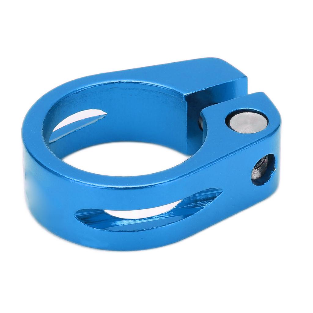 28.6mm Bike Seat Post Clamp Aluminum Alloy Locking Seat Tube Holder Clip for Mountain BicycleBlue