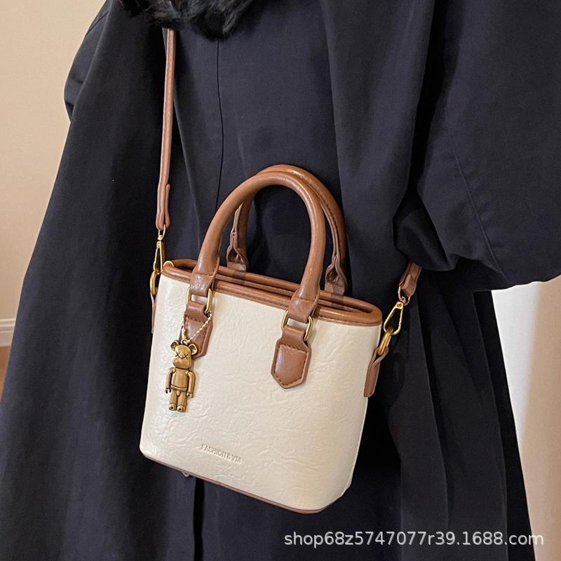 Women's bag 2025 new crossbody bag Korean version ins bucket bag retro versatile high-end niche one-shoulder handbag