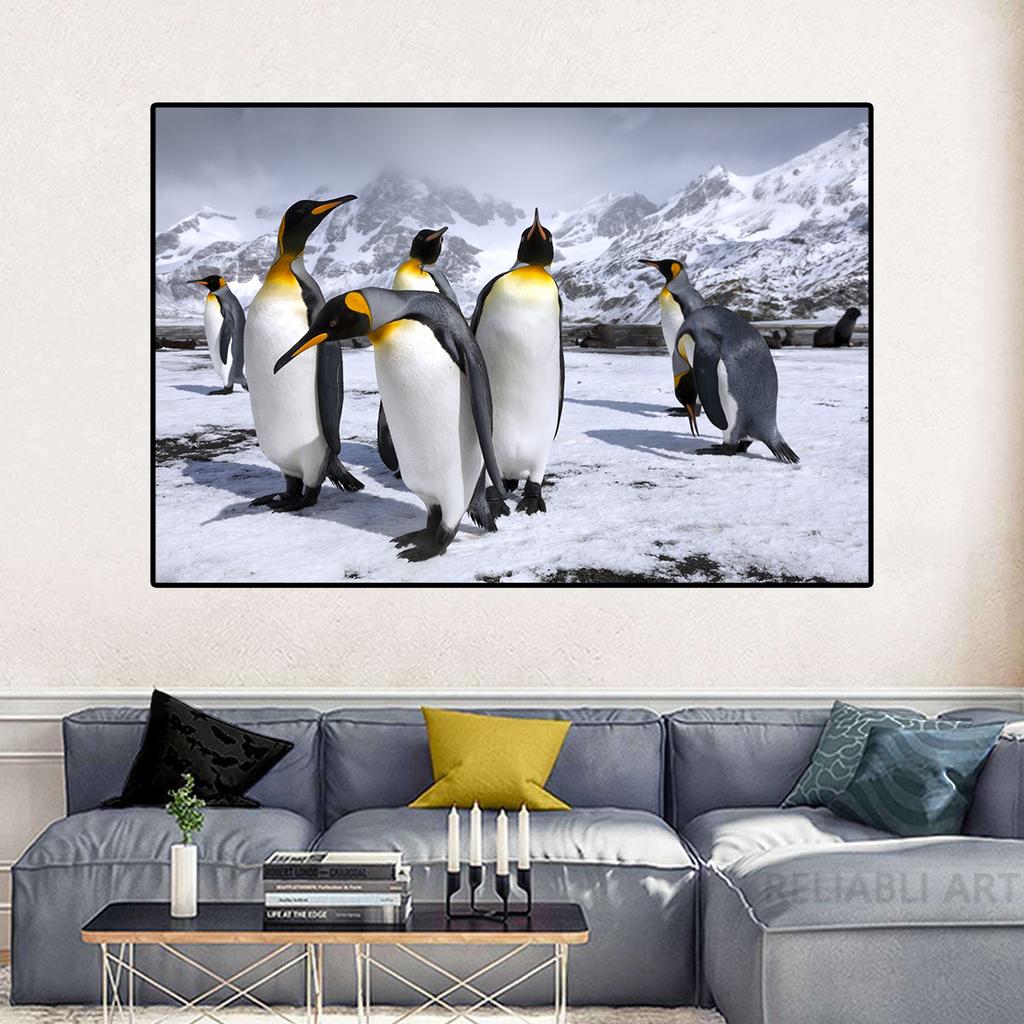 Modern Penguin Canvas Painting Wall Art Antarctic Creatures Animal Posters and Prints Wall Pictures for Living Room Decoration