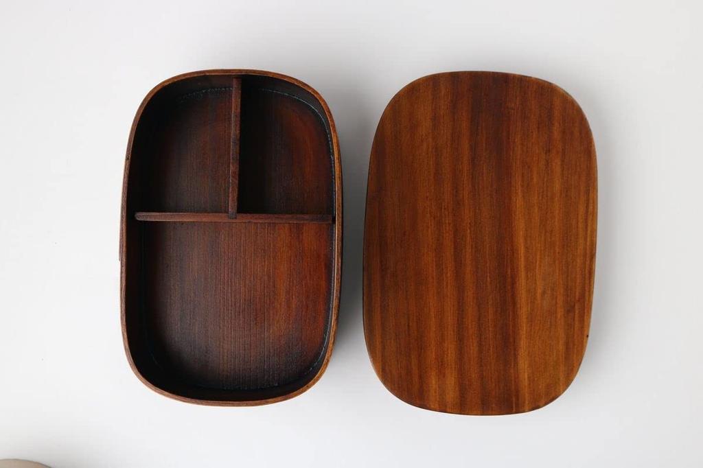 Wooden Lunch 19cm x x Lacquered Brown j-kitchens Humidity-Regulating Box, 12.5cm 6.8cm, 700ml,
