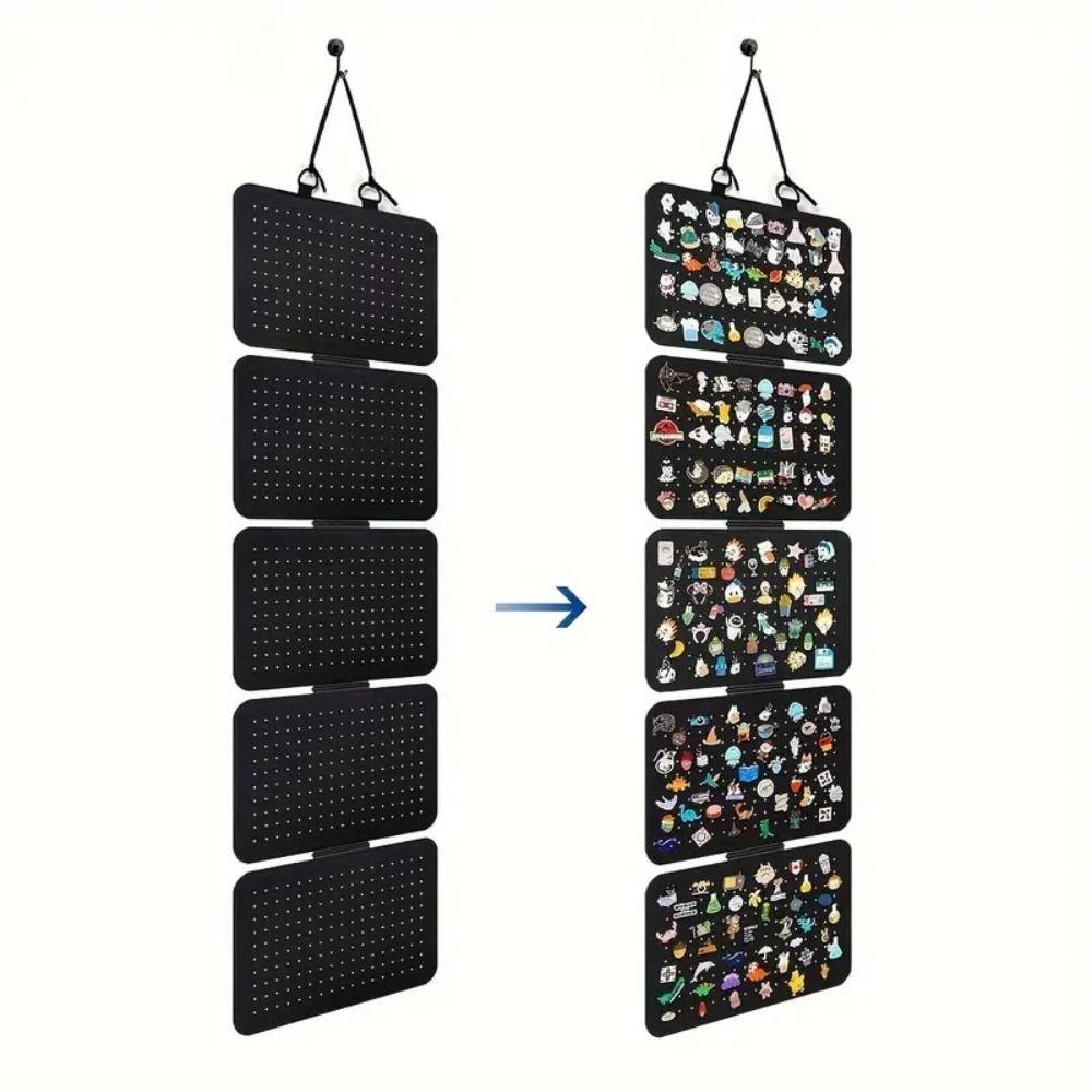 5-Tier Foldable Felt Jewelry Organizer Wall Hanging Enamel Lapel Pin Display Panel  Home