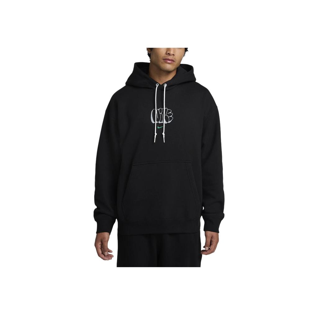 Nike Solo Swoosh Comfortable Soft Loose Hoodie Men Hoodies Black Peacock HQ4181-010