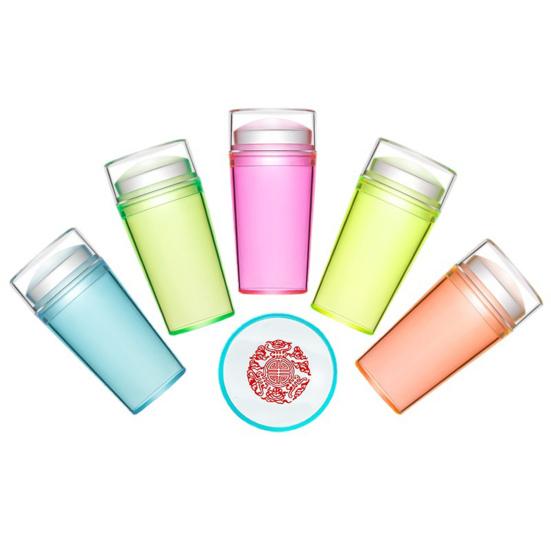 1 Set Nail Art Stamp Easy Printing Detachable High Durability DIY Fluorescent French Tip Nail Silicone Stamper Tool Nail Salon Supply