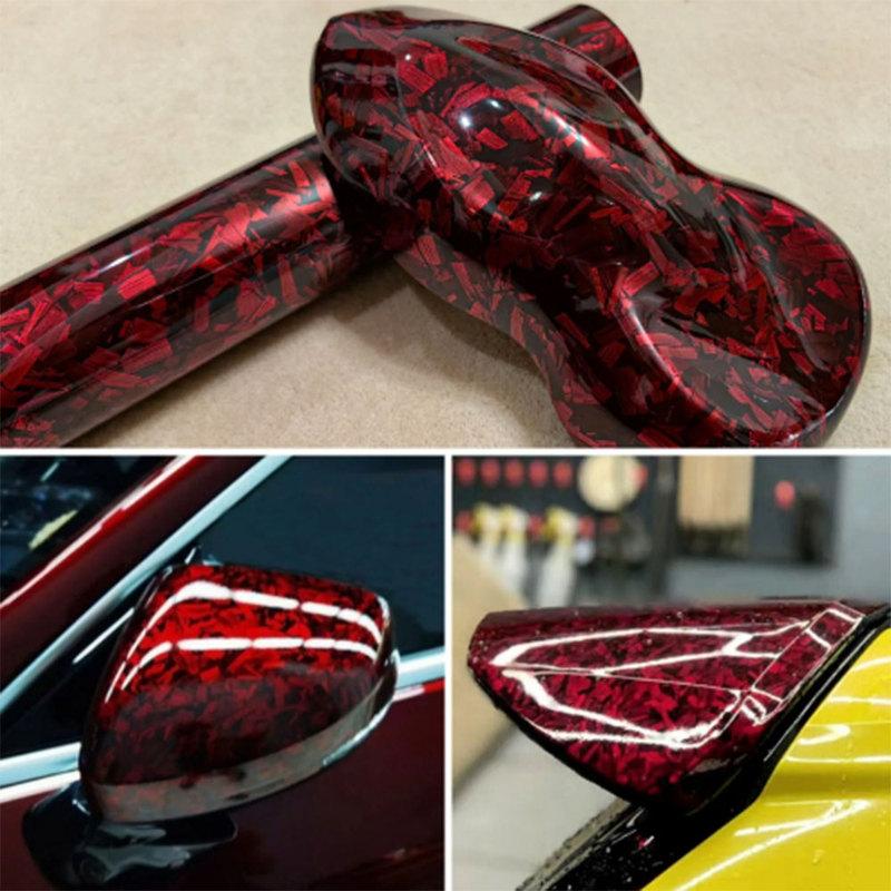Car film motorcycle Premium PET Gloss Forged Carbon Fiber Vinyl Wrap Roll Self Adhesive Decal Vehicle Car Wrapping Wrap Decals