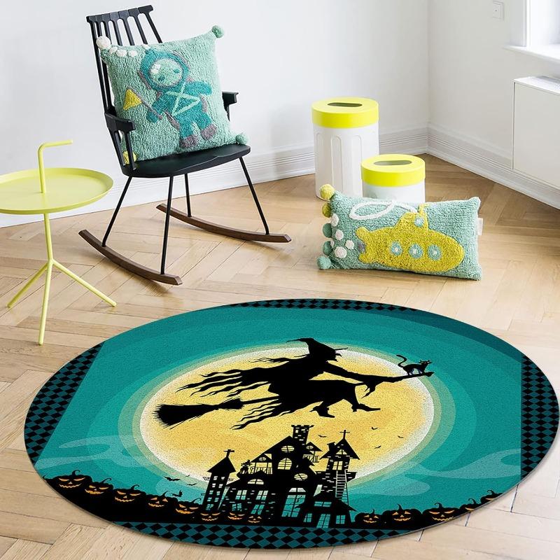 Welcome Sunflowers Round Area Rugs Collection Circular Throw Rug Floor Mat Carpet for Living Room Dining Table Bedroom Decor