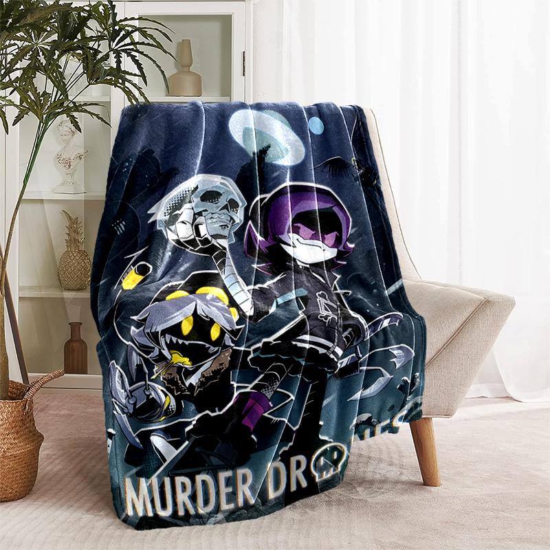 1pc Blanket Murder Drones Print Design, Lightweight Blanket for Sofa, Bed- Soft &Warm, Gift for All Seasons Like Christmas, Halloween