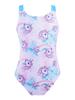 Girls Sleeveless Swimsuit Wide Straps Sapphire Print Horse Stars Pattern One Piece Bathing Suit