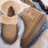 Vinter Herr Plysch Varma Snöstövlar Utomhus Bomullsstövlar för Mode Handgjorda Vardagsskor med Päls Vattentäta Halkfria Ankelstövlar