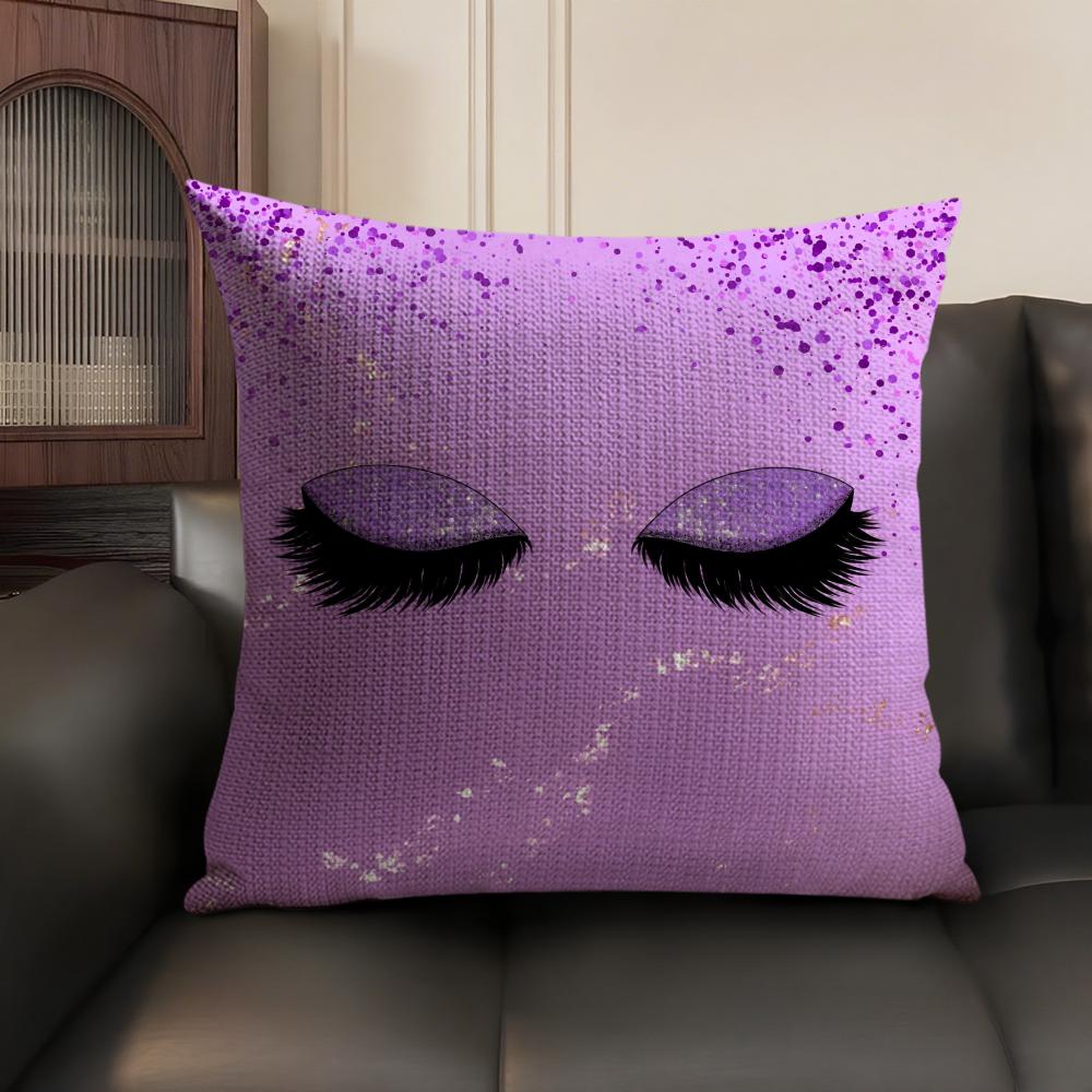 Abstract Painting Beauty Makeup Eyes Pillow Case Double-Sided Printing Short Plush Sofa Cushion Cover Bedroom Bedside Pillow