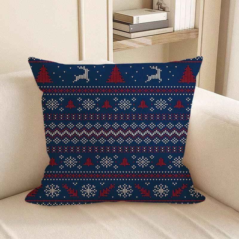 1Pc Christmas Pillow New Red Deer Double Sided Printing Christmas Gift Sofa Decoration Cute Cushion Waist Pillow Cover