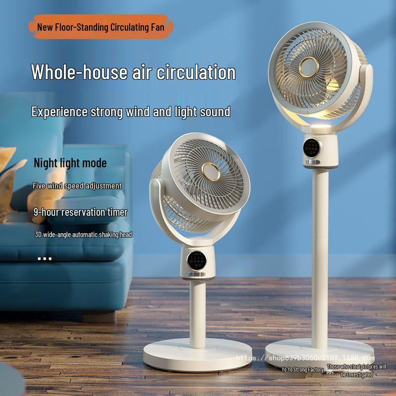 Taiwan 110V Smart Voice-Controlled USB Electric Fan, Dual-Use Oscillating Air Circulator for Desk/Floor.