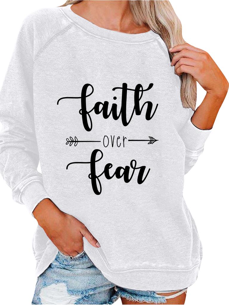 Female Spring/Fall Sweatshirt Fashion Print Top Women's Oversized Pullover Sweatshirt Versatile Top