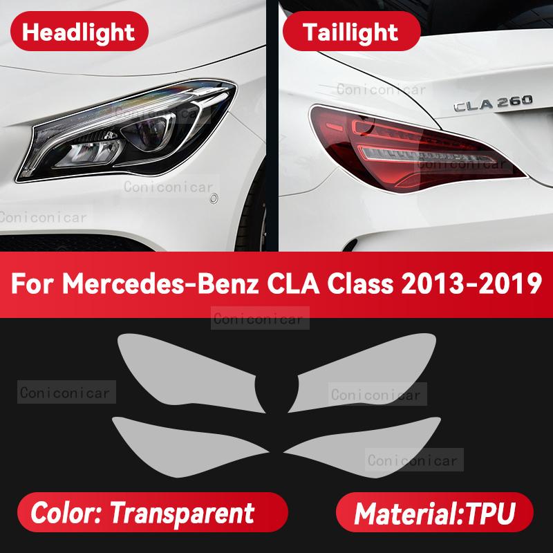 Für Mercedes Benz CLA Klasse 2013-2019 Auto Scheinwerfer Transparent TPU Schutzfolie Frontlicht Tönung Farbwechsel Zubehör