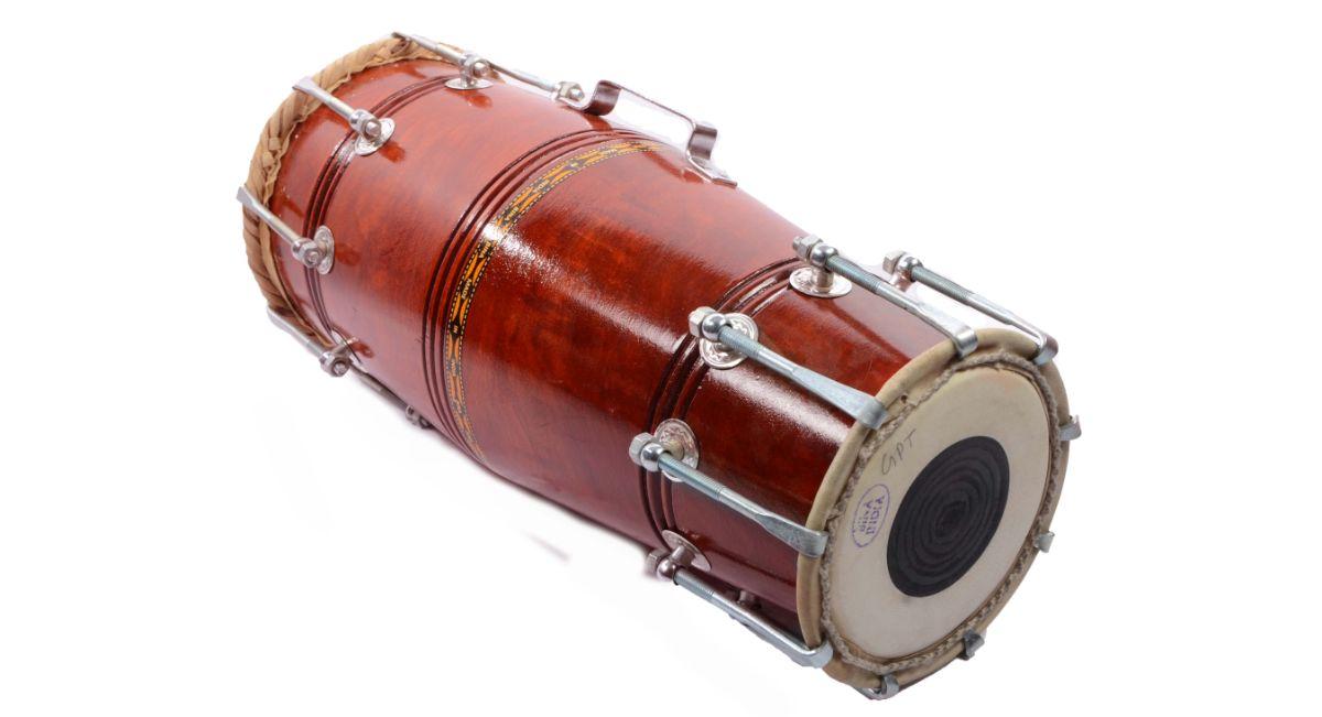 Indian Wooden Traditional Bina Naal No. 58 – Musical Naal Drum with Carry Bag