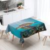 Cute Sea Turtle Underwater World Tablecloth Camping  Party Restaurant Table Decoration Waterproof Kitchen Home Decor