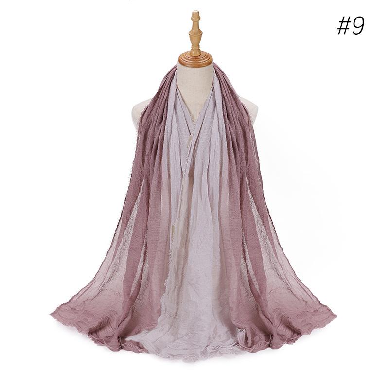 Gradient Color Cotton Linen Scarf Travel Camping Shade Long Scarves Shawl Head Wraps Headscarf Neckerchief Women Muslim Hijabs