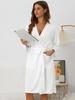 Cheibear Women's Waffle Bathrobe, Soft Kimono, Spa & Bath, Mid-Length, White, Size S