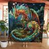 Cozy Colorful Dragon Flannel Throw Blanket - Soft, Warm, and Versatile for Couch, Bed, Office, and Travel - Perfect Gift for Fri