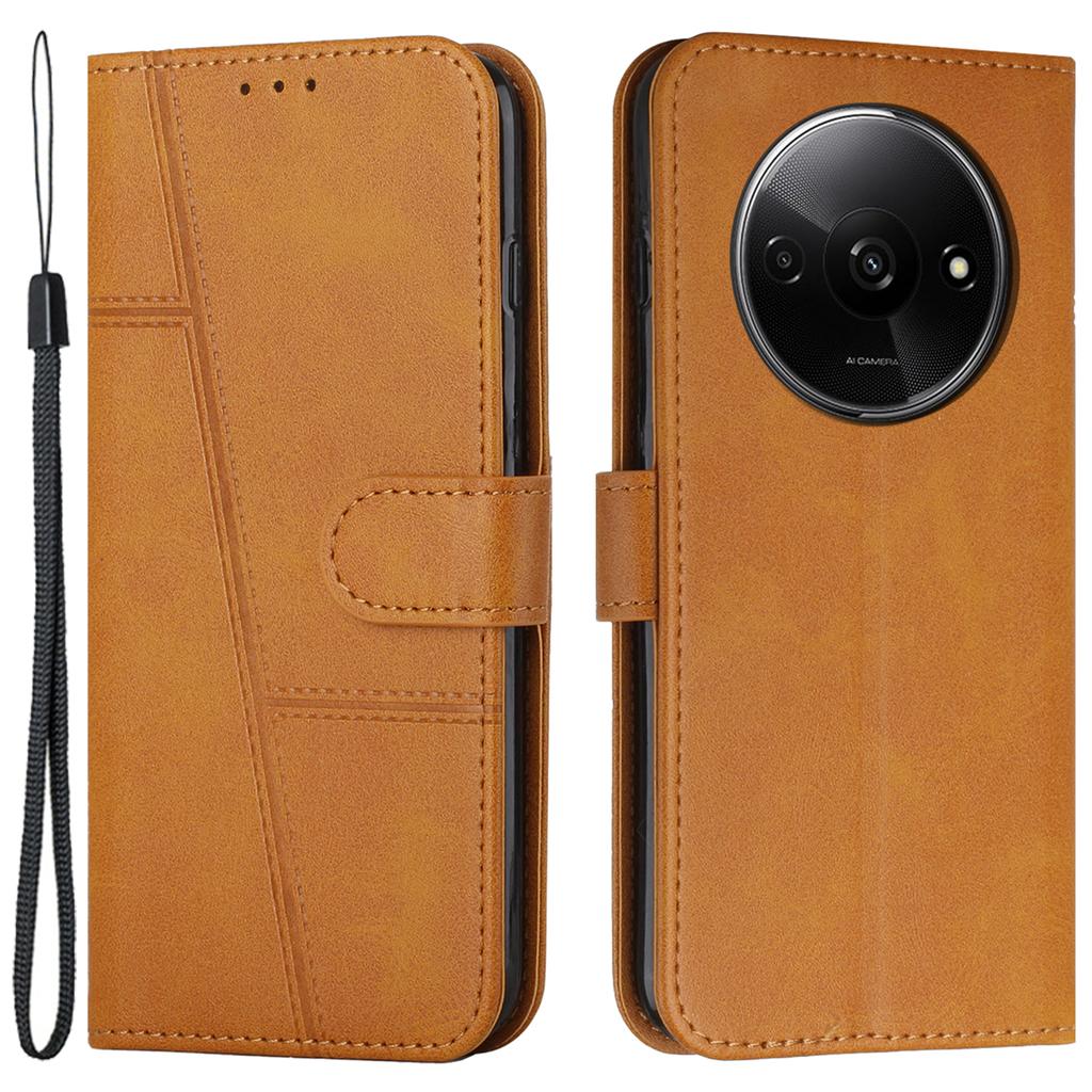 For Xiaomi Redmi A3 4G/Poco C61 4G Case Calf Texture Leather Wallet Phone Cover with Folio Stand