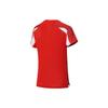 Li Ning Table Tennis Series Geometric Pattern Printed Logo Quick-Dry V-Neck Short Sleeve T-Shirt Women Tops Flame-Red AAYS238-2