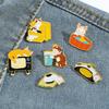 Personalized cat brooch kitten drinking water play metal badge alloy dripping oil clothes bag