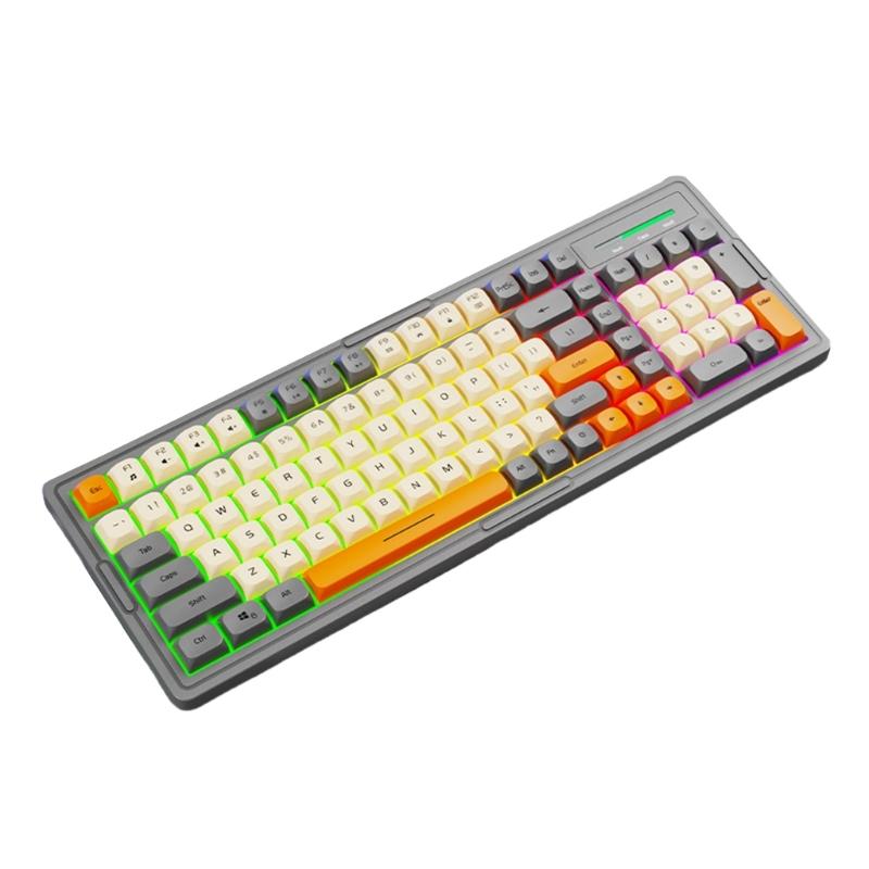 Gaming Keyboard with Tactile Feedback Color Illumination Waterproof Construction Universal Compatibility