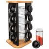 Spice Rack with Containers, Rotating, BLACK, 12 Pcs.