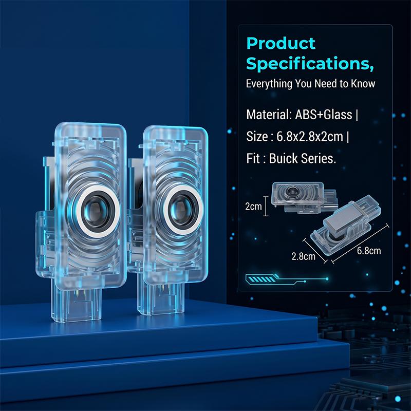 HD Led Welcome Light Car Door Projector Lamps Car Accessories For Buick Regal Lacrosse Avenir Envision Angkola Electra Anthem Cascada Avista Riviera