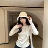 Women's Retro Patchwork Bow Long Sleeve T-shirt - Korean Style Autumn/Winter Top
