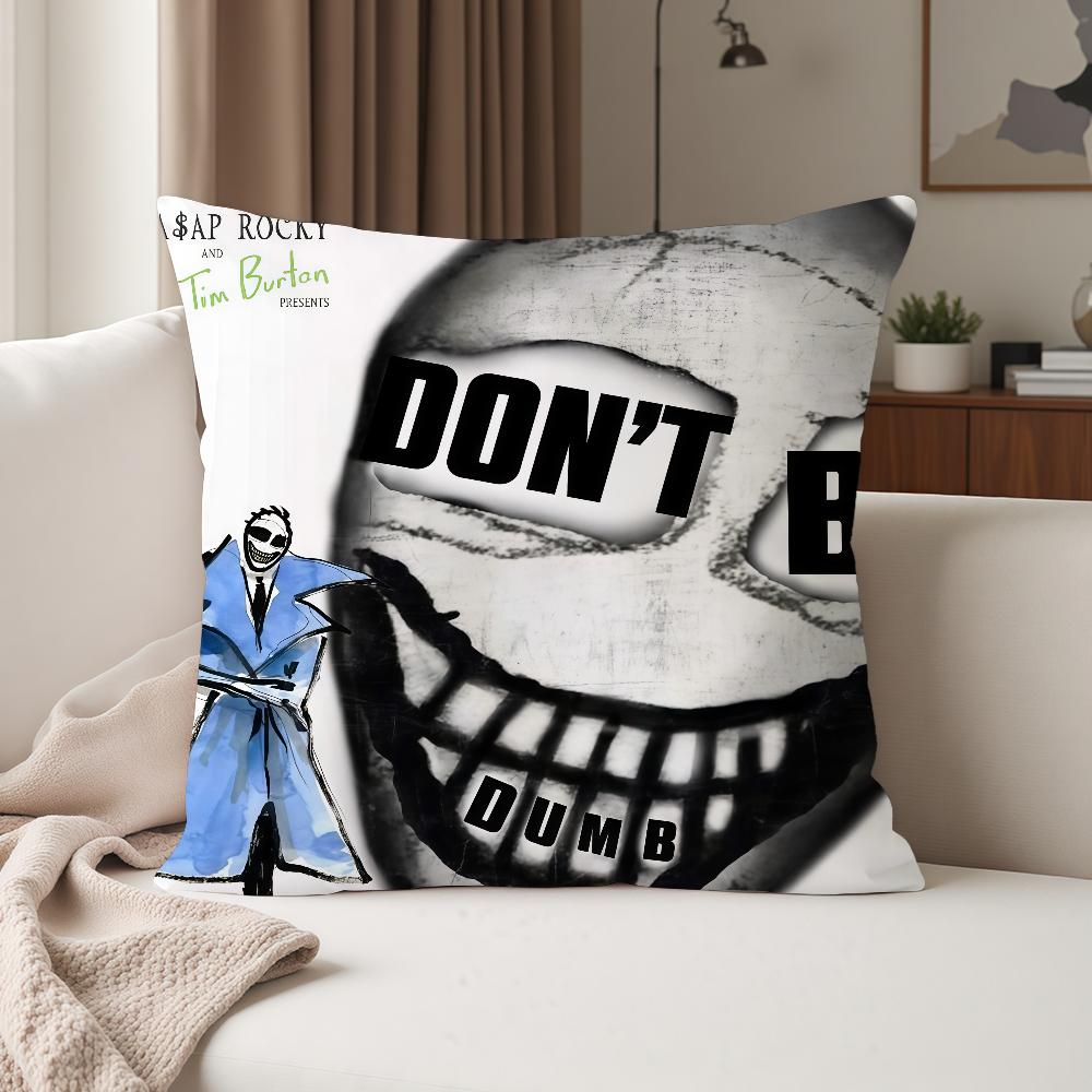 Rapper AAsap RRockyS Dont Be Dumb Pillow Case Suitable For Bedrooms Living Rooms Cars Home Decoration