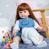 23’’ Baby Girl Cuddle for Doll Reborn Simulation Toy Lovely Heavy Weight Lifelike Toy with Rooted Hair Newborn Birthday