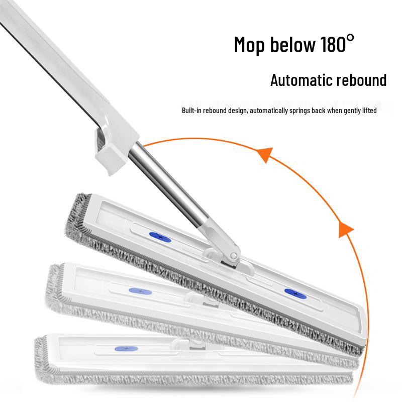 Chenille Rotatable Flat Mop with Built-in Liquid Dispenser, Dual-Use for Dry & Wet Cleaning, No-Rinse Design.