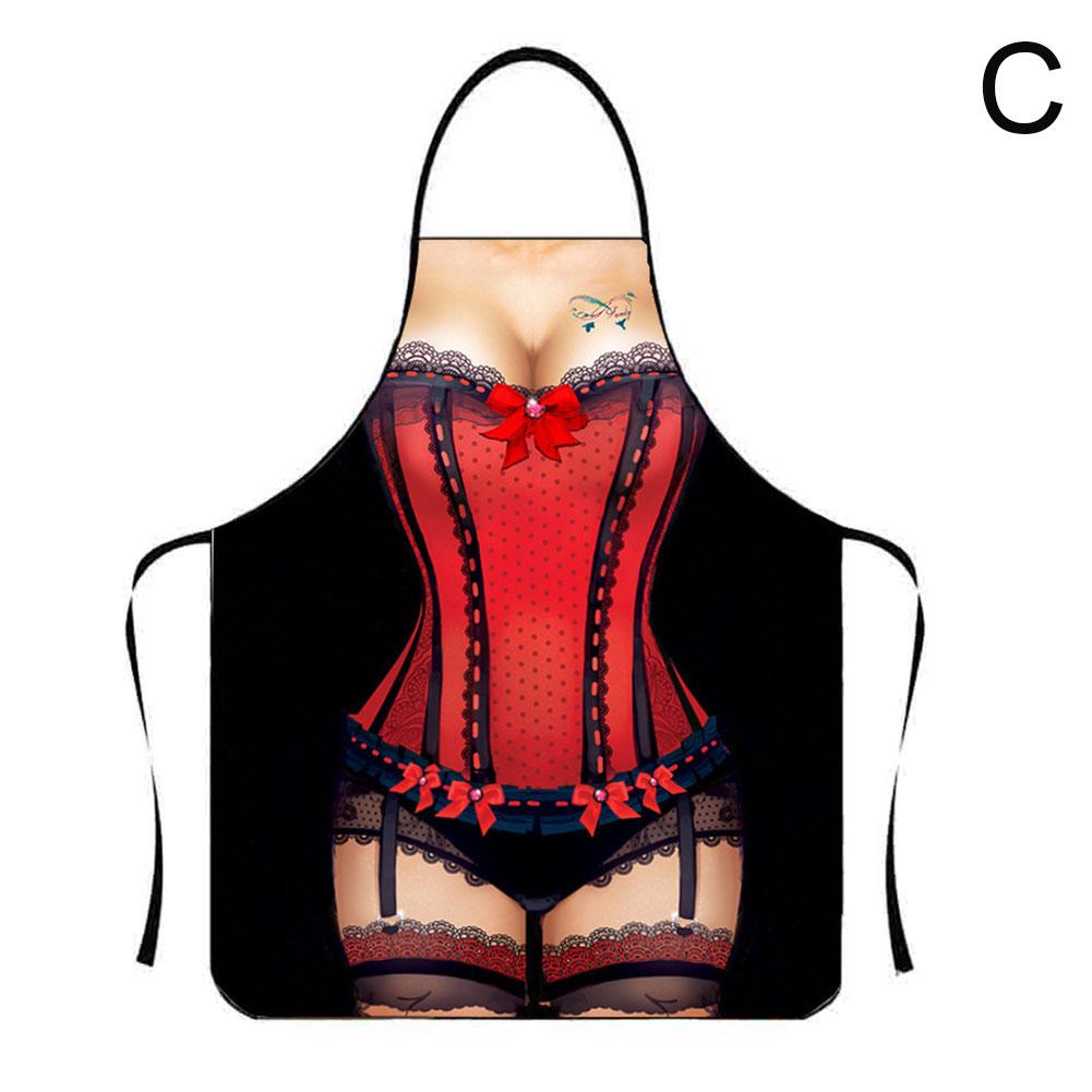Apron Kitchen Funny Creative Cooking Grilling Baking Women Props Party Personalized Sexy Dressi Z2N2