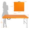 125cm Portable Heavy Duty Folding Table with Handle, for Camping Picnic Parties Indoor/Outdoor, Capacity Weight 135KG (Orange)