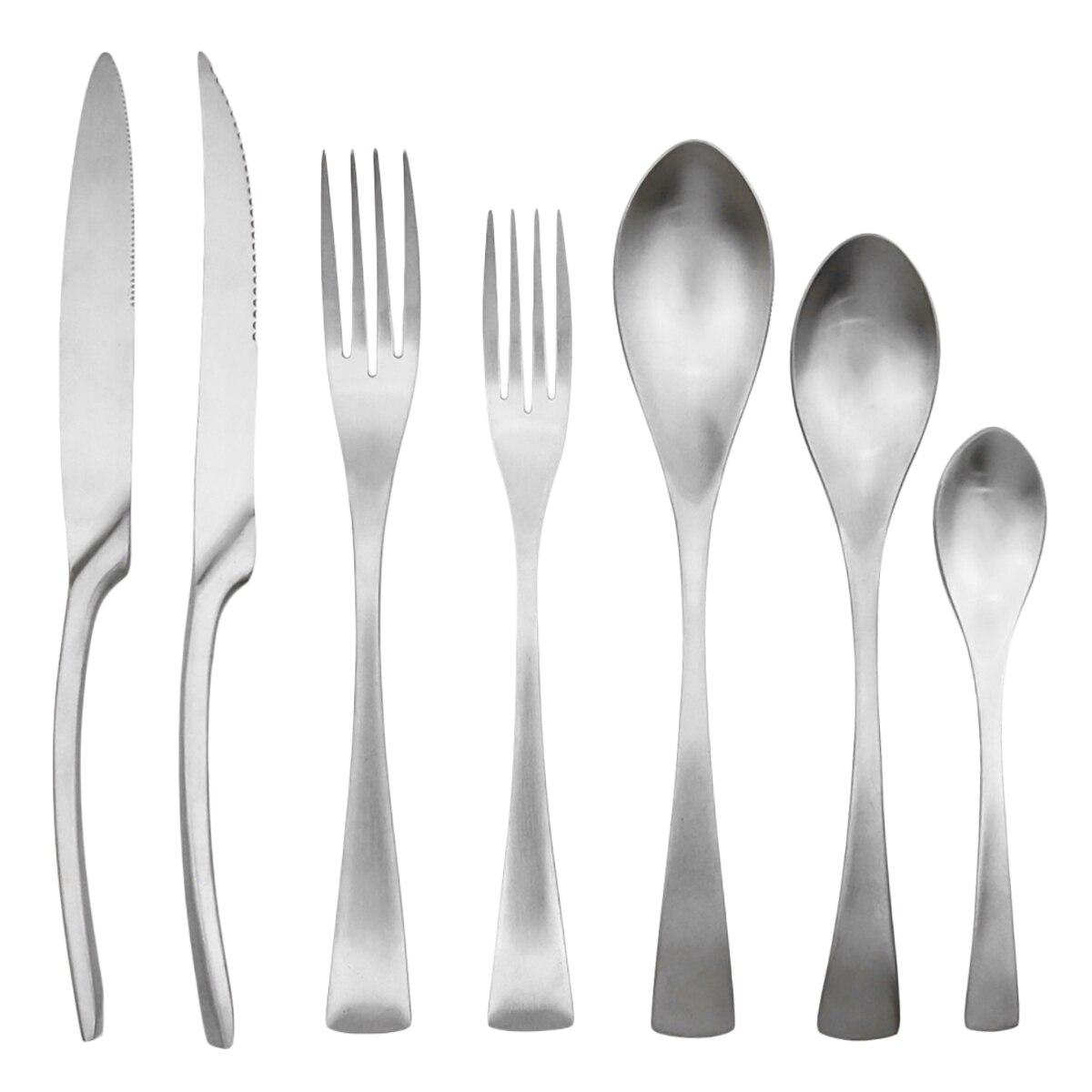 

7 шт./компл., набор посуды из нержавеющей стали 304, черный набор столовых приборов, нож для стейка, вилка, ложка, обеденный набор, кухонная посуда, набор столового серебра